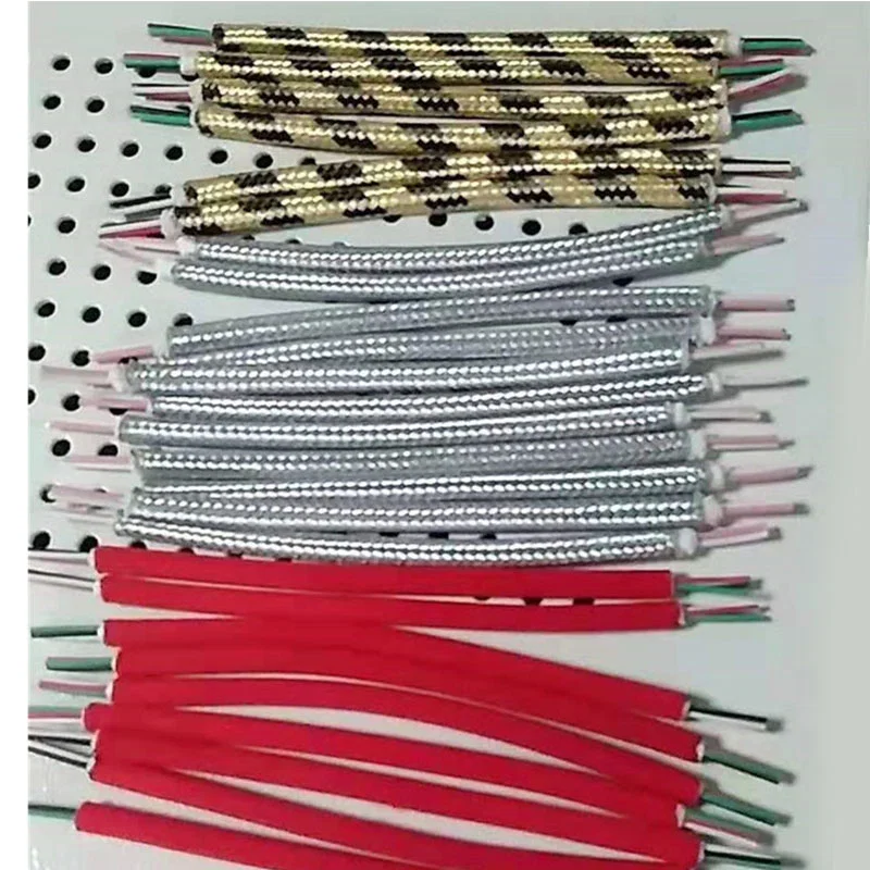 exhibición de muestra de la máquina de corte y pelado de cable de trenzado de nylon, máquina de pelado de calefacción