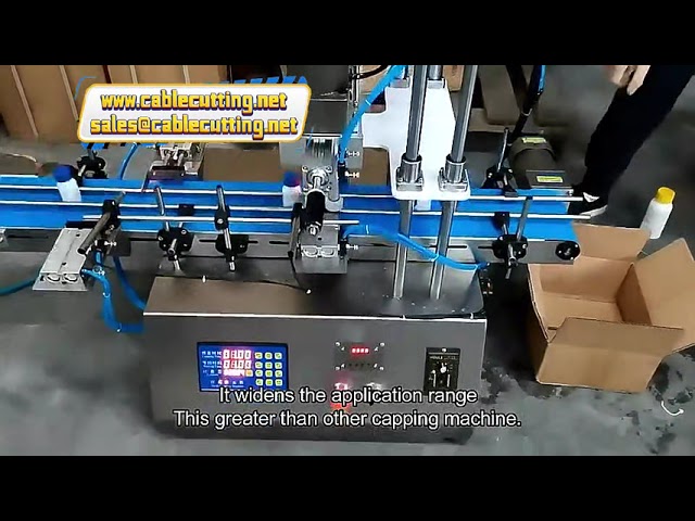 tabletop electric glass spray press screw capping sealing machine for plastic round pet bottle