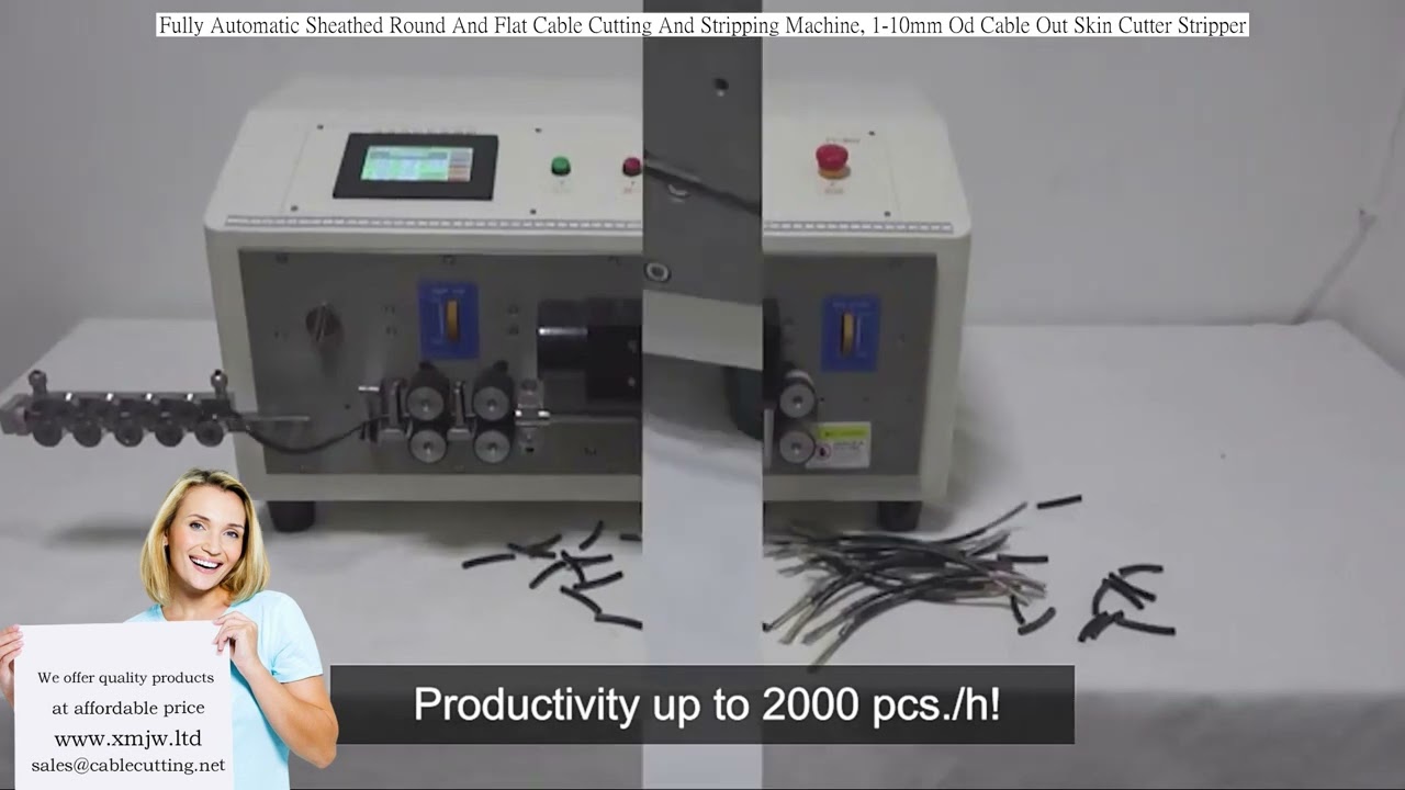 Fully Automatic Sheathed Round And Flat Cable Cutting And Stripping Machine, 1-10mm Od Cable