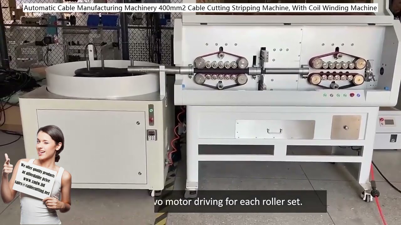 Automatic Cable Manufacturing Machinery 400mm2 Cable Cutting Stripping Machine, With Coil Winding Ma