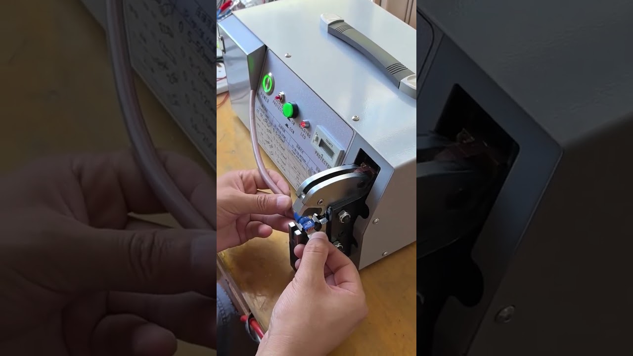 Effortless Crimping for Large Pre insulated Terminals with Electric Crimper #factory #machine